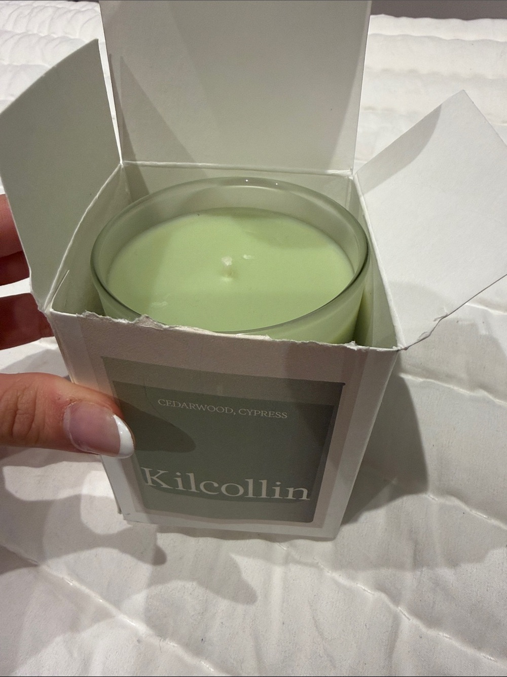 Kilcollin Cedarwood & Cypress Scented Candle - Light Green